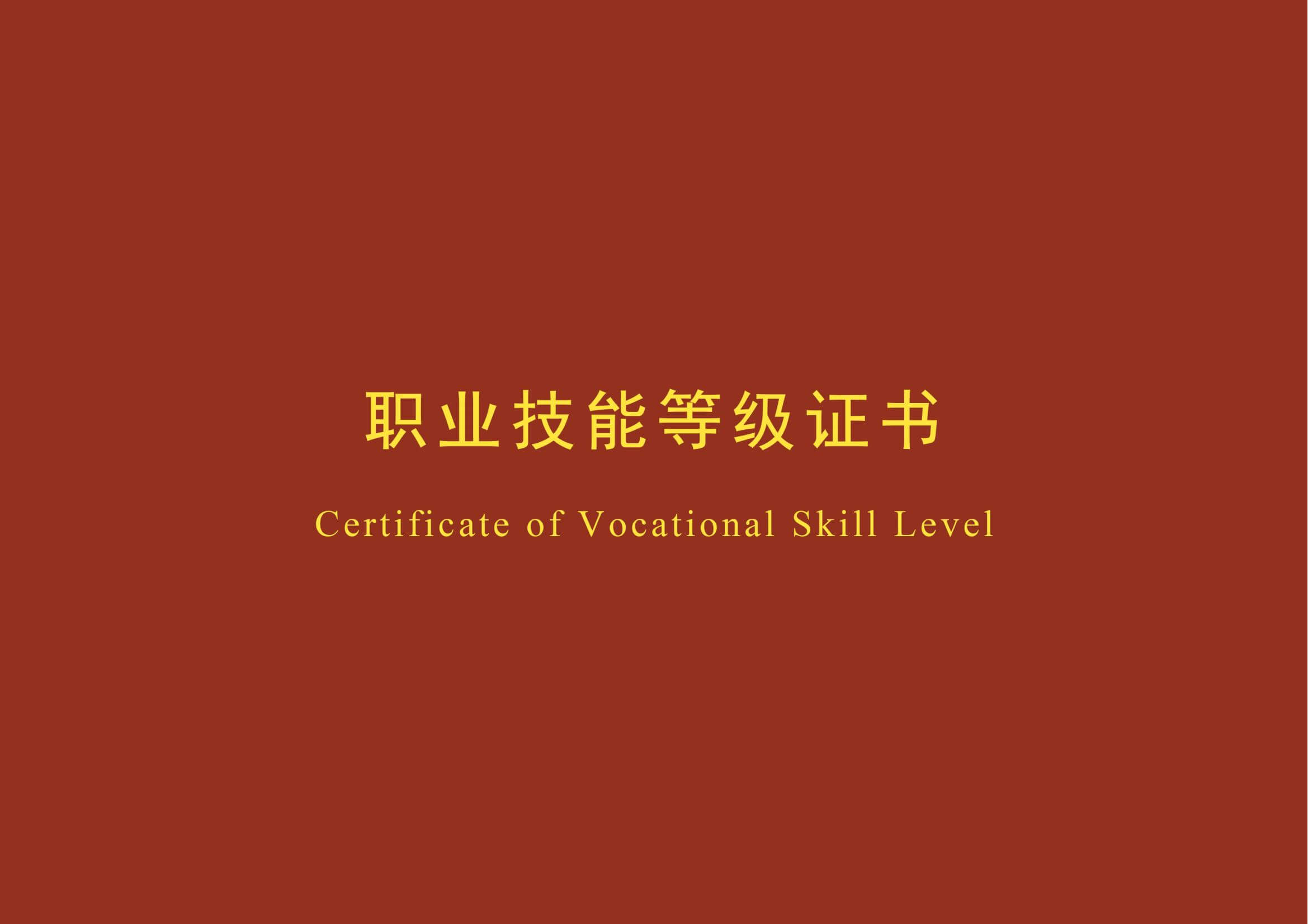 職業(yè)技能等級證書（初級）學(xué)生（封面）
